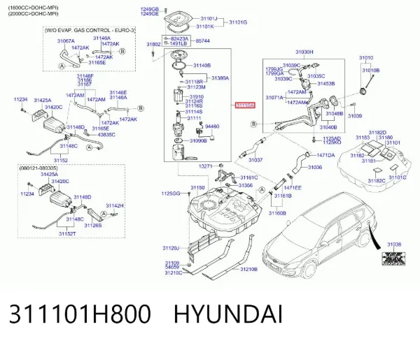 Bomba de gasolina 311101H800 Hyundai/Kia