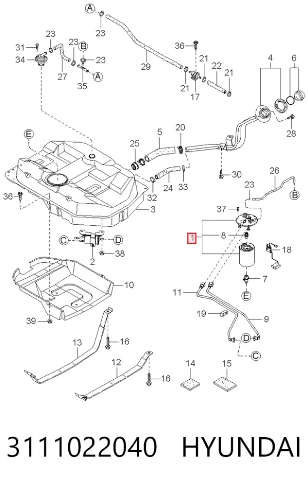 Elemento de turbina de la bomba de combustible 3111022040 Hyundai/Kia