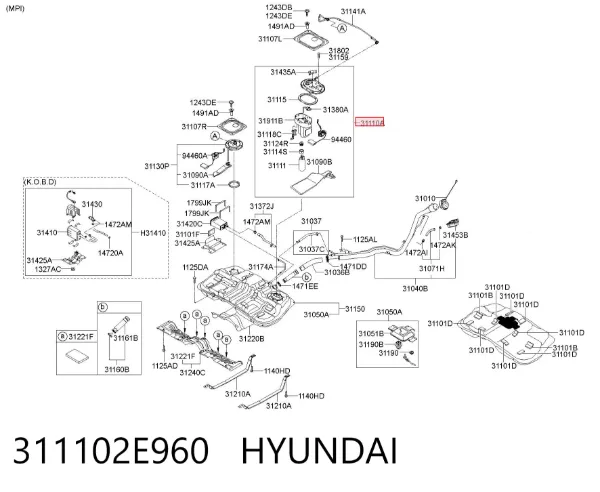 Bomba de gasolina 311102E960 Hyundai/Kia