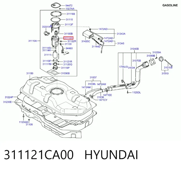 Filtro de combustible 311121CA00 Hyundai/Kia