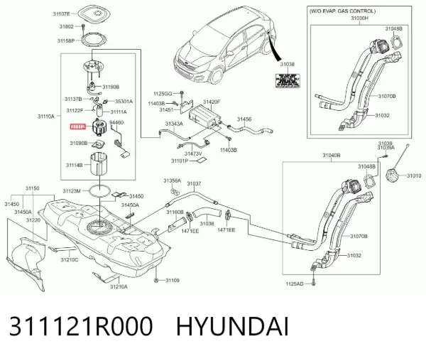 Filtro de combustible 311121R000 Hyundai/Kia
