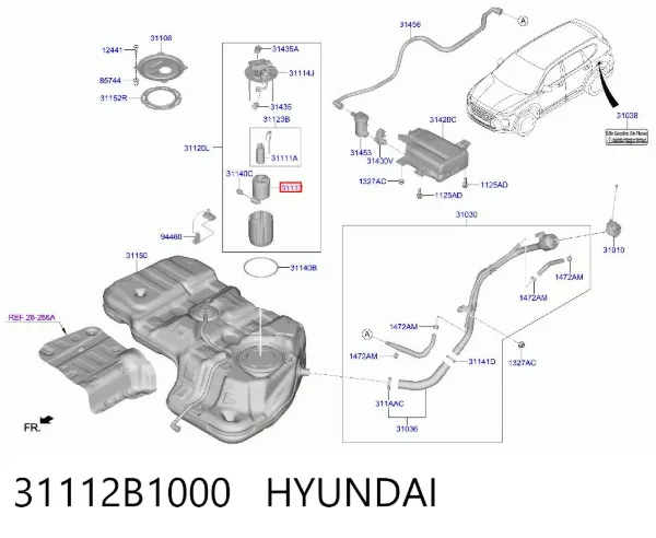 Filtro de combustible 31112B1000 Hyundai/Kia