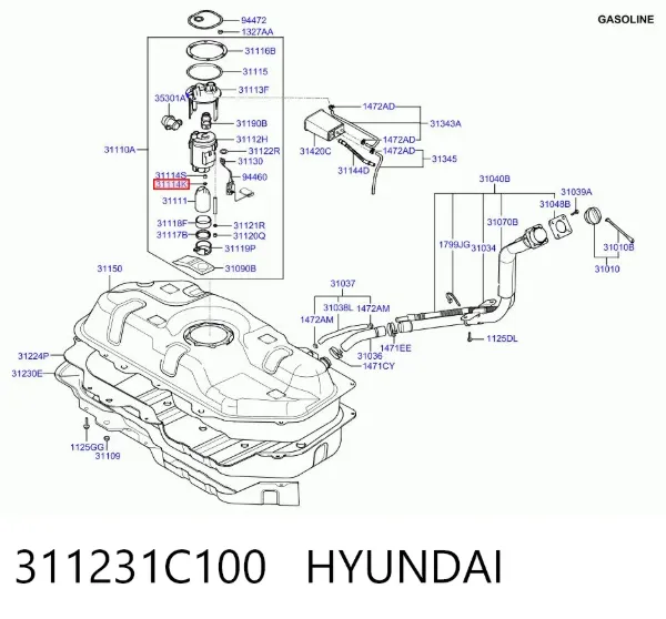 Filtro de combustible 311231C100 Hyundai/Kia