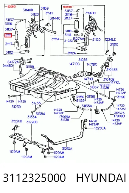 Unidad de alimentación de combustible 3112325000 Hyundai/Kia