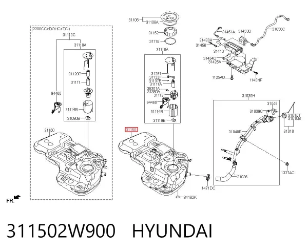 Depósito de gasolina 311502W900 Hyundai/Kia