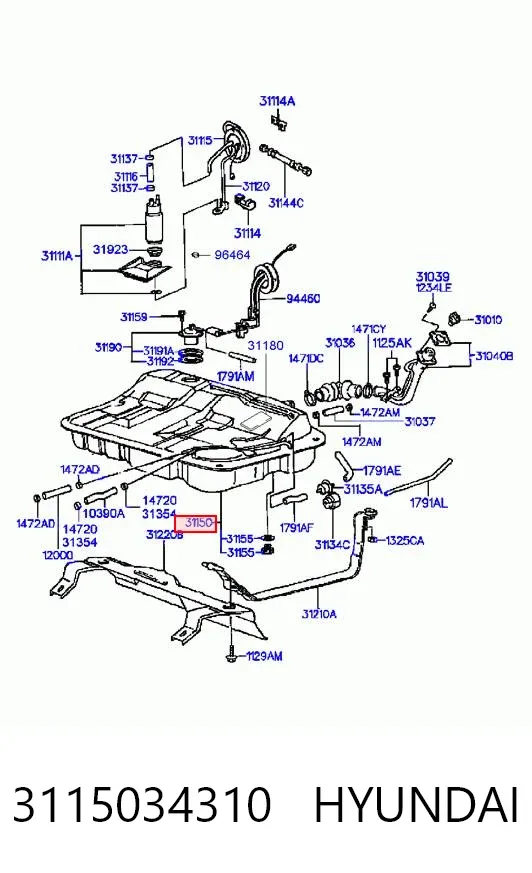 Depósito de gasolina 3115034310 Hyundai/Kia