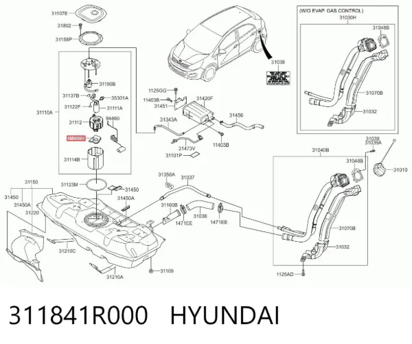 Filtro de combustible 311841R000 Hyundai/Kia