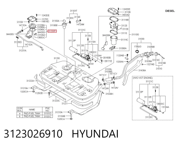 Aforador 3123026910 Hyundai/Kia