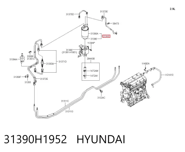 Filtro de combustible 31390H1952 Hyundai/Kia