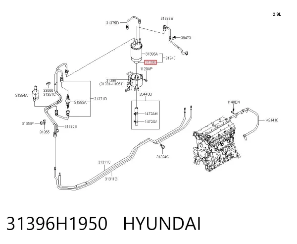 Sensor de nivel de agua del filtro de combustible 31396H1950 Hyundai/Kia