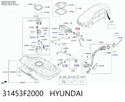 Filtro de carbón activado HYUNDAI 31453F2000