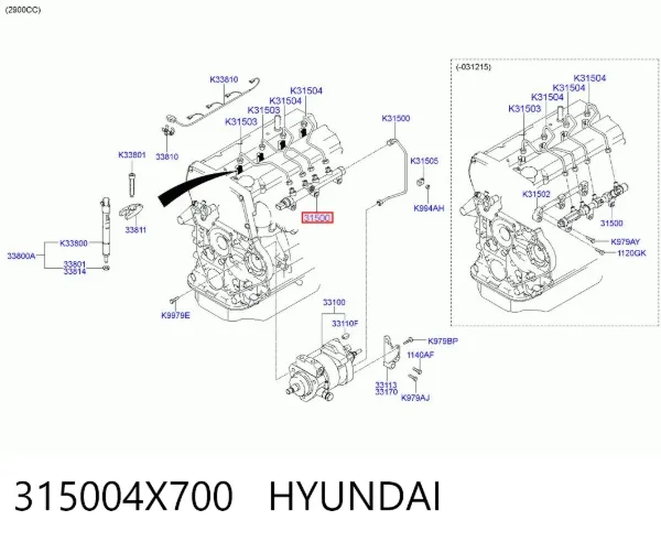Rampa de combustible 315004X700 Hyundai/Kia