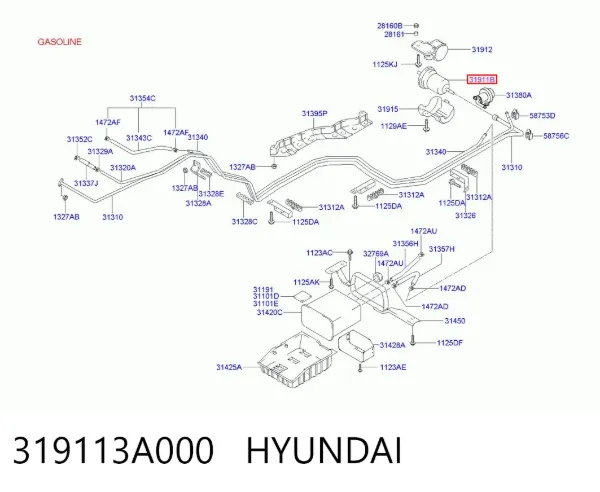 Filtro de combustible 319113A000 Hyundai/Kia