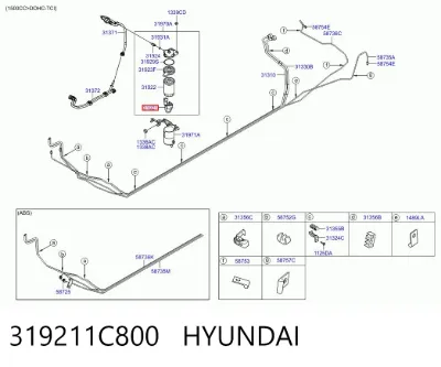 Sensor de nivel de agua del filtro de combustible HYUNDAI 319211C800