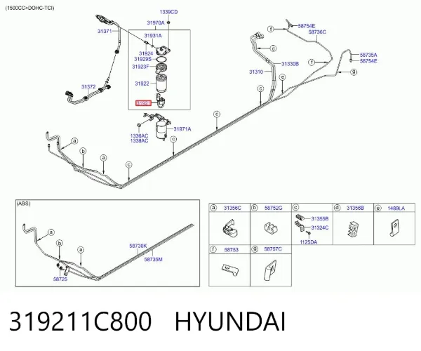 Sensor de nivel de agua del filtro de combustible 319211C800 Hyundai/Kia