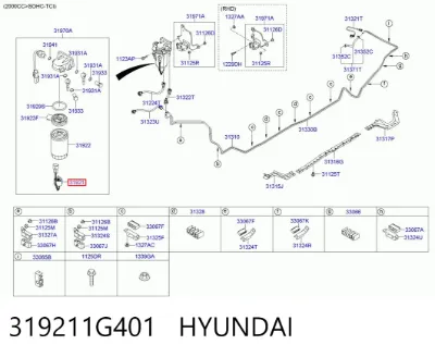 Sensor de nivel de agua del filtro de combustible HYUNDAI 319211G401