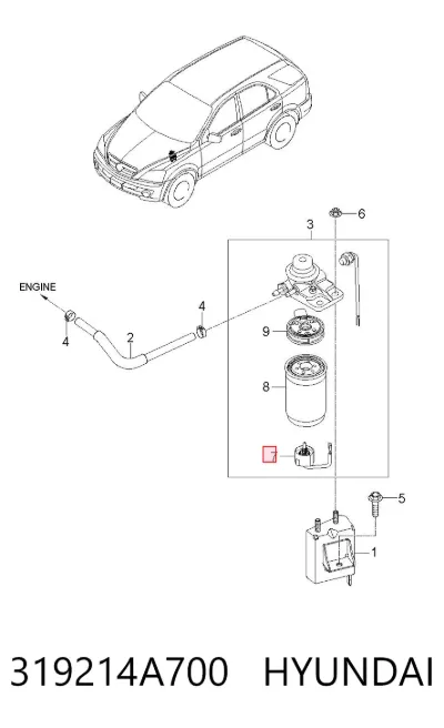 Sensor de nivel de agua del filtro de combustible HYUNDAI 319214A700