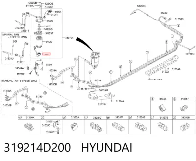 Sensor de nivel de agua del filtro de combustible HYUNDAI 319214D200