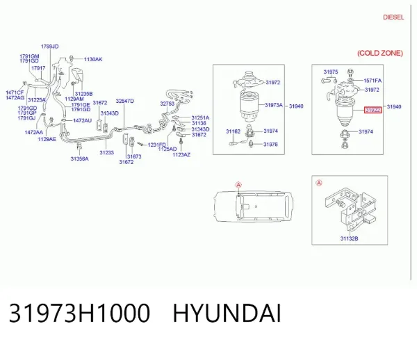 Filtro de combustible 31973H1000 Hyundai/Kia