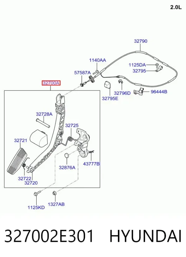 Pedal del acelerador 327002E301 Hyundai/Kia
