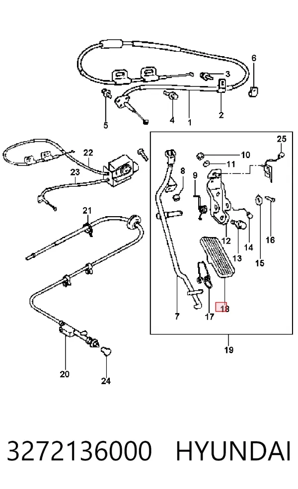 Pedal del acelerador Hyundai Sonata III