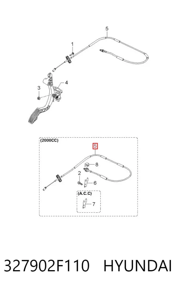 Cable del acelerador KIA Cerato I