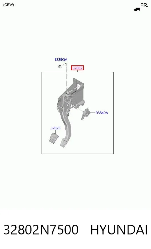 Pedal embrague 32802N7500 Hyundai/Kia