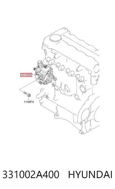 Bomba de alta presión de combustible HYUNDAI 331002A400