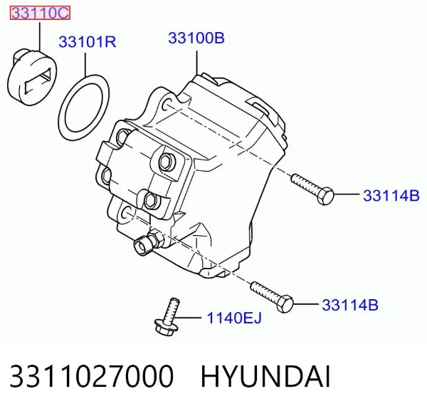 Acoplamiento de la bomba de inyección 3311027000 Hyundai/Kia
