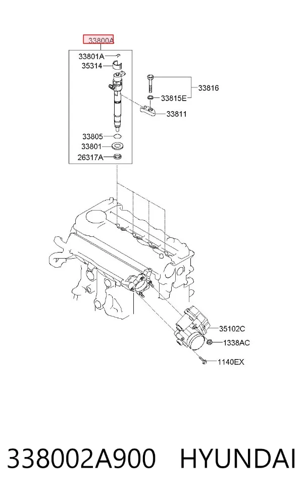 Inyector 338002A900 Hyundai/Kia
