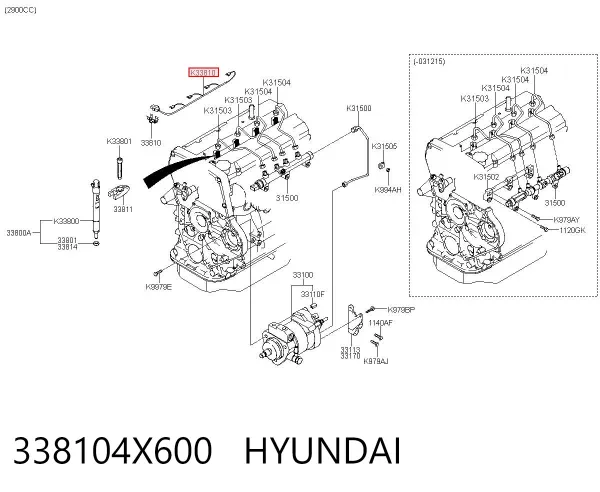 Conector de inyector de combustible 338104X600 Hyundai/Kia