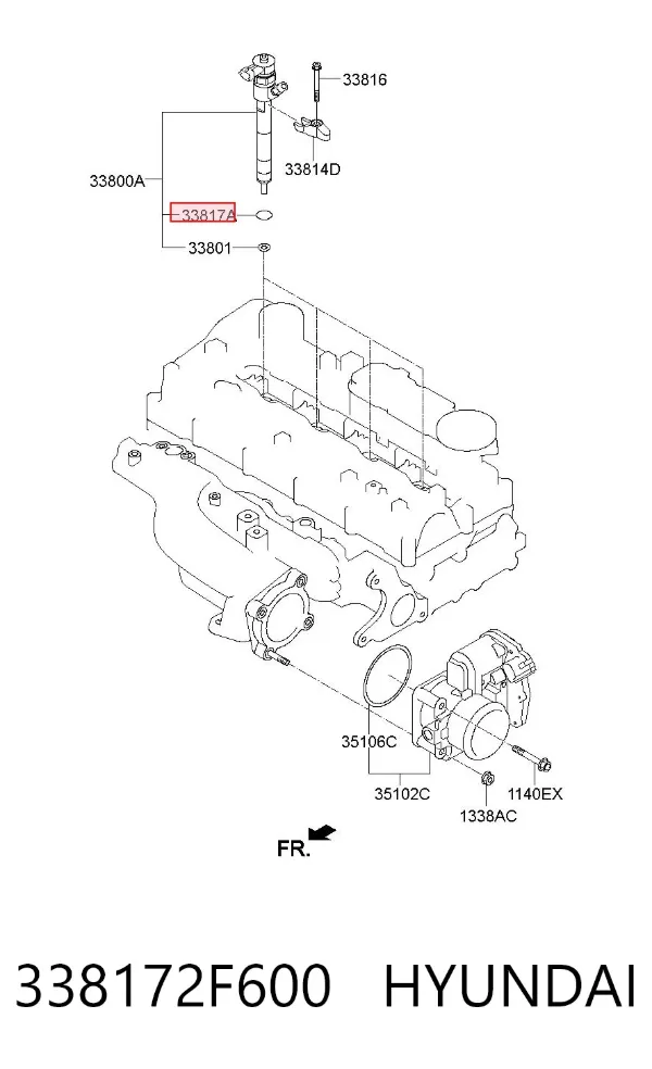 Junta de inyectores 338172F600 Hyundai/Kia
