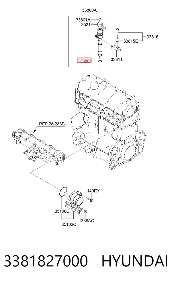Junta de inyectores 3381827000 Hyundai/Kia