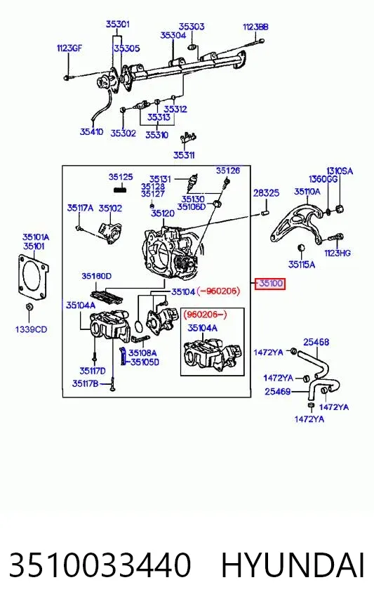 Cuerpo de mariposa Hyundai Sonata III