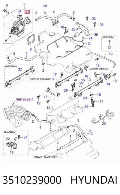 Sensor de posición del acelerador HYUNDAI 3510239000