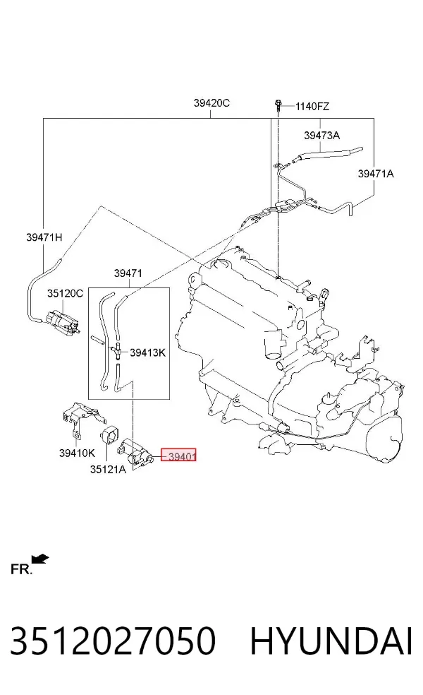 Válvula de solenoide de control de mariposa EGR 3512027050 Hyundai/Kia