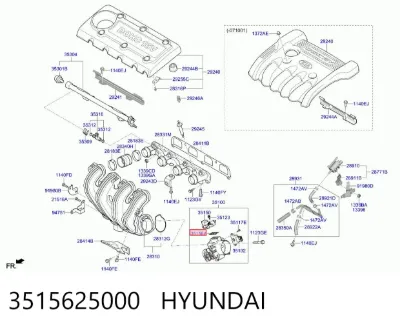 Junta de válvula de ralentí (regulador) HYUNDAI 3515625000