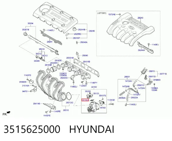 Junta de válvula de ralentí (regulador) 3515625000 Hyundai/Kia