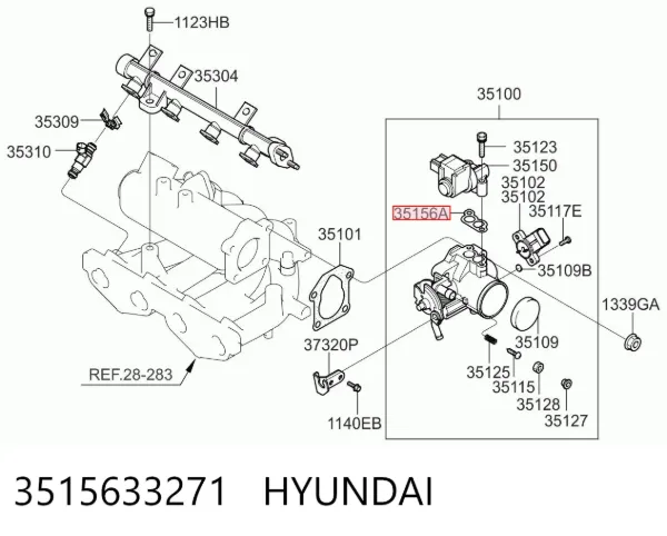 Junta de válvula de ralentí (regulador) 3515633271 Hyundai/Kia