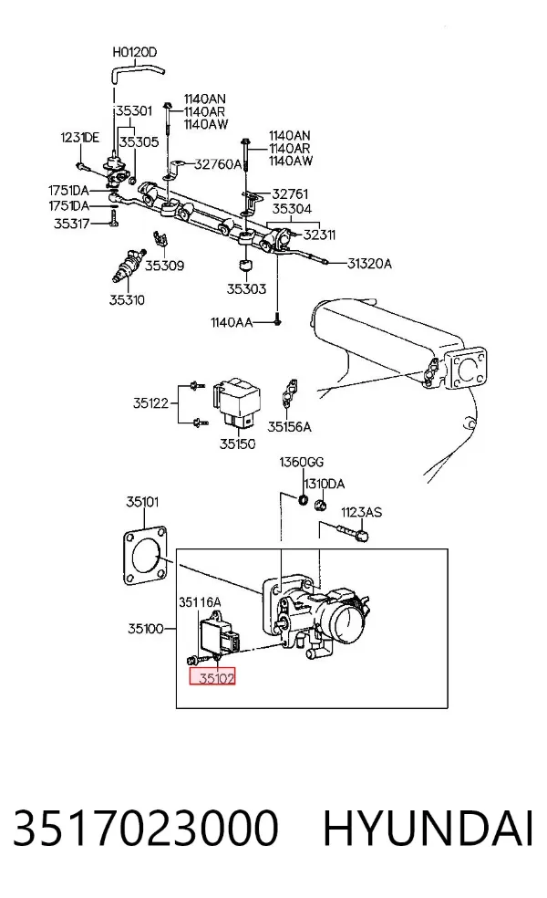 Sensor TPS 3517023000 Hyundai/Kia