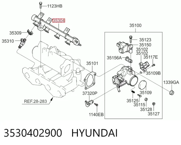 Rampa de combustible 3530402900 Hyundai/Kia