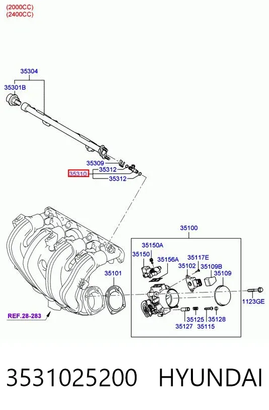 Inyector 3531025200 Hyundai/Kia