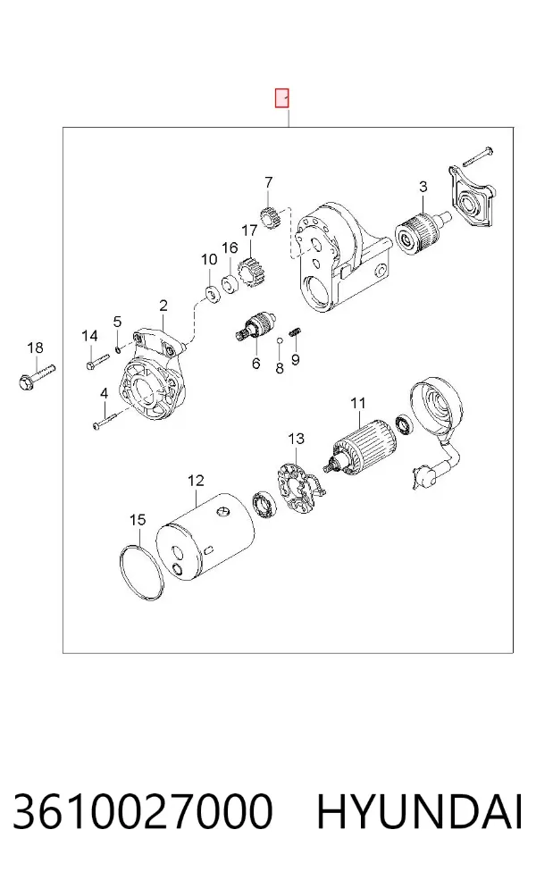 Motor de arranque 3610027000 Hyundai/Kia
