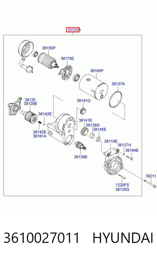 Motor de arranque 3610027011 Hyundai/Kia