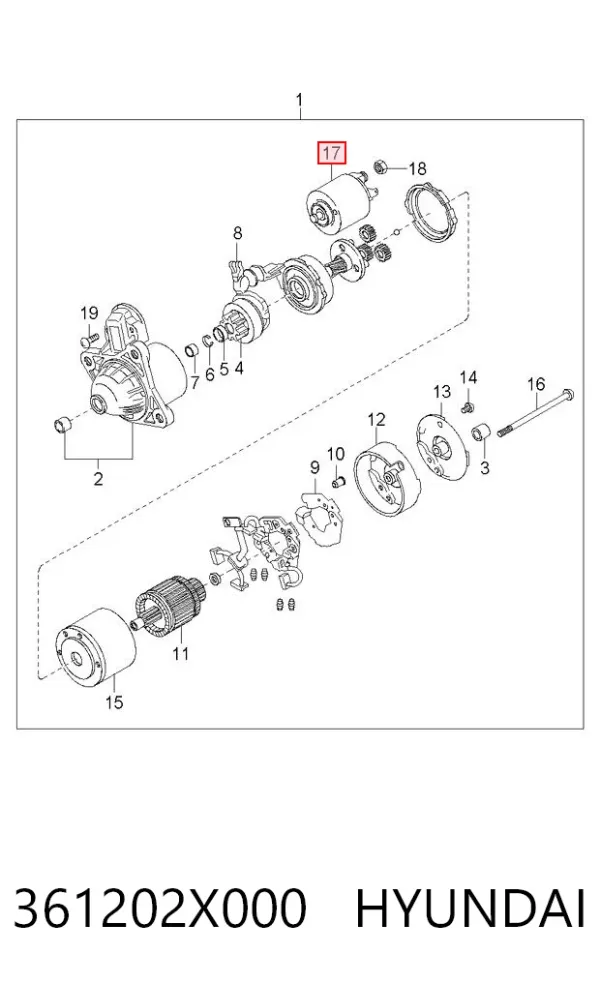 Solenoide de arranque 361202X000 Hyundai/Kia