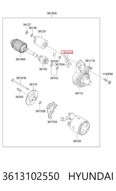 Horquilla de arranque HYUNDAI 3613102550