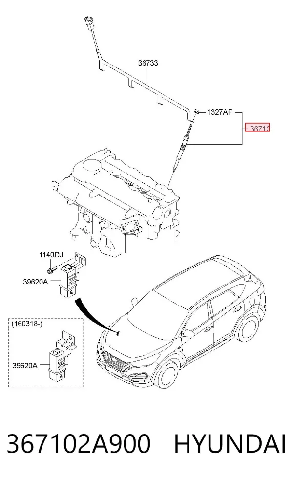 Bujía de precalentamiento 367102A900 Hyundai/Kia