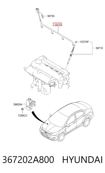 Cable de bujías de precalentamiento HYUNDAI 367202A800