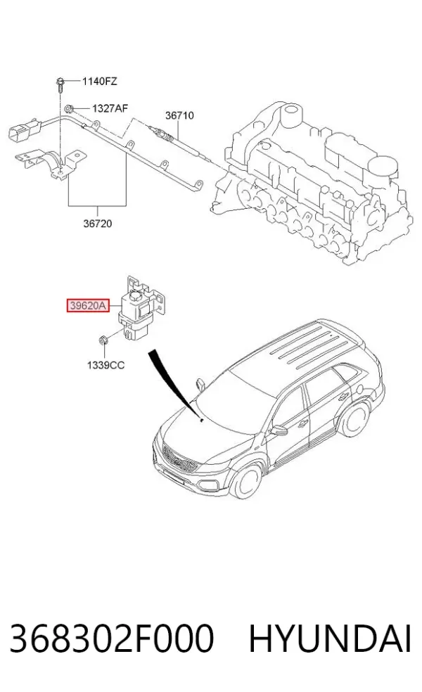 Relé de los calentadores 368302F000 Hyundai/Kia
