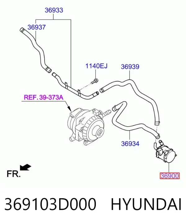 Bomba de agua del inversor 369103D000 Hyundai/Kia